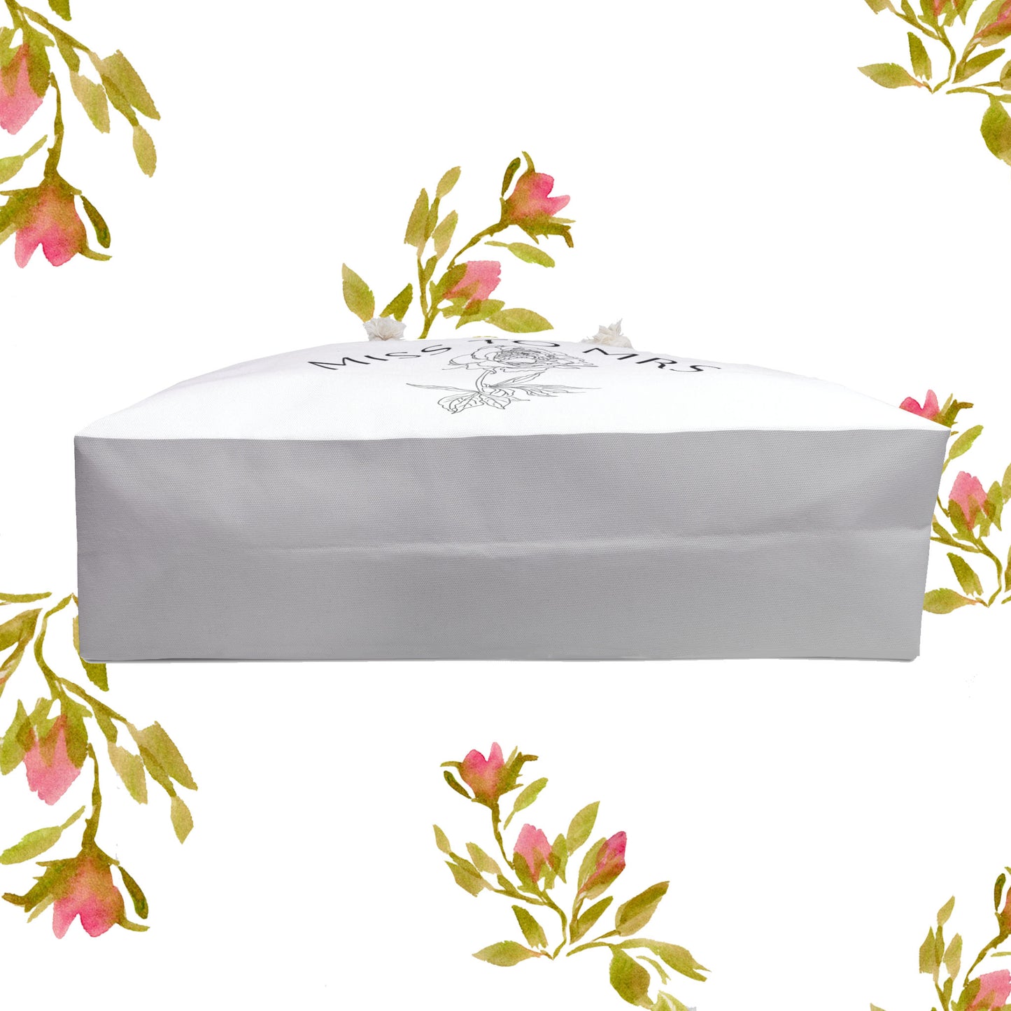 Bridal Weekender Bag, Miss to Mrs Travel Tote, Love Wins Getaway Bag, Wedding Gift, Honeymoon Essentials, Floral Design Bag