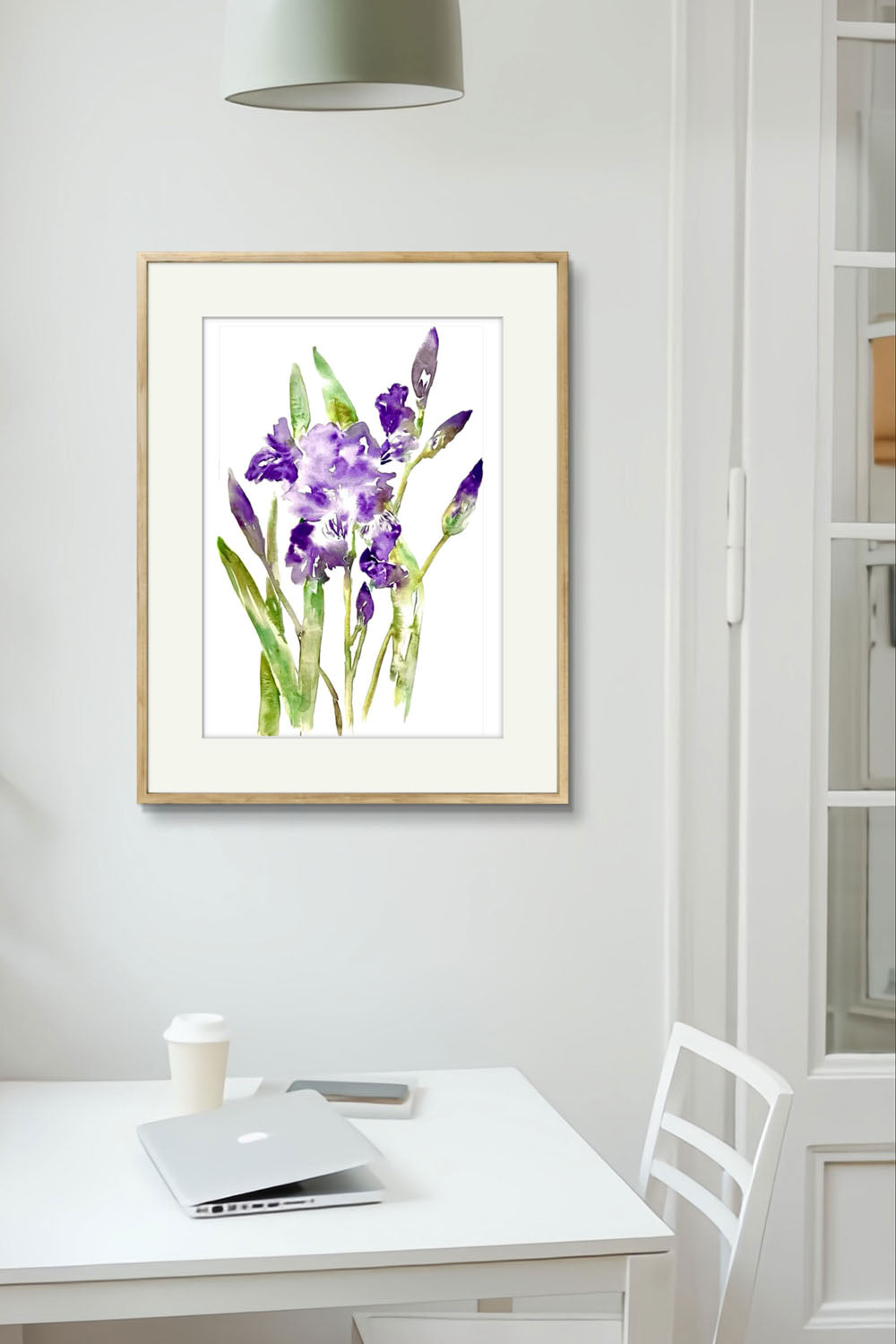 Iris Original Abstract Watercolour Flower Painting.