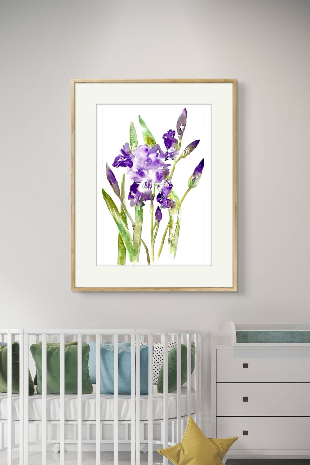 Iris Original Abstract Watercolour Flower Painting.