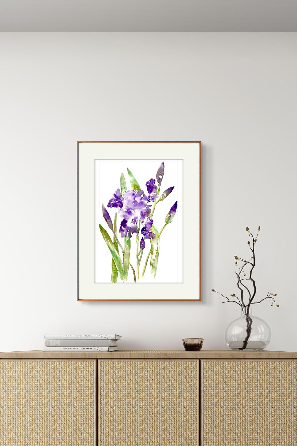 Iris Original Abstract Watercolour Flower Painting.