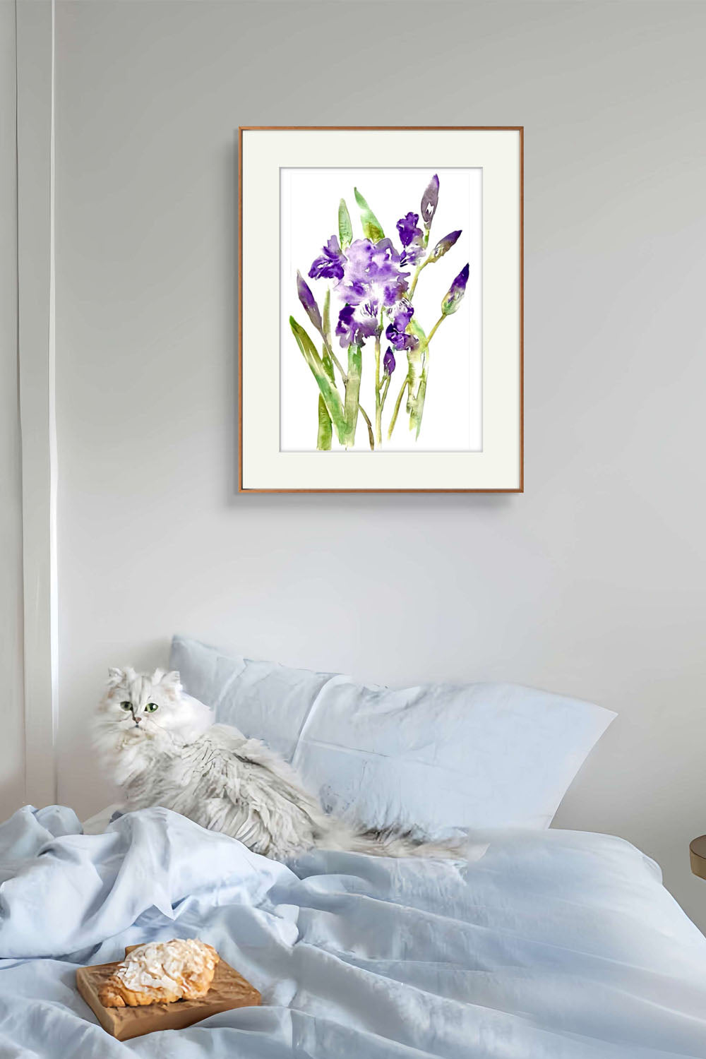 Iris Original Abstract Watercolour Flower Painting.
