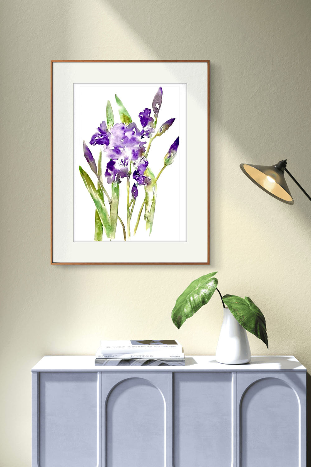 Iris Original Abstract Watercolour Flower Painting.