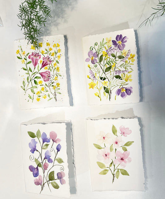 Watercolour Greeting Cards Wildflowers