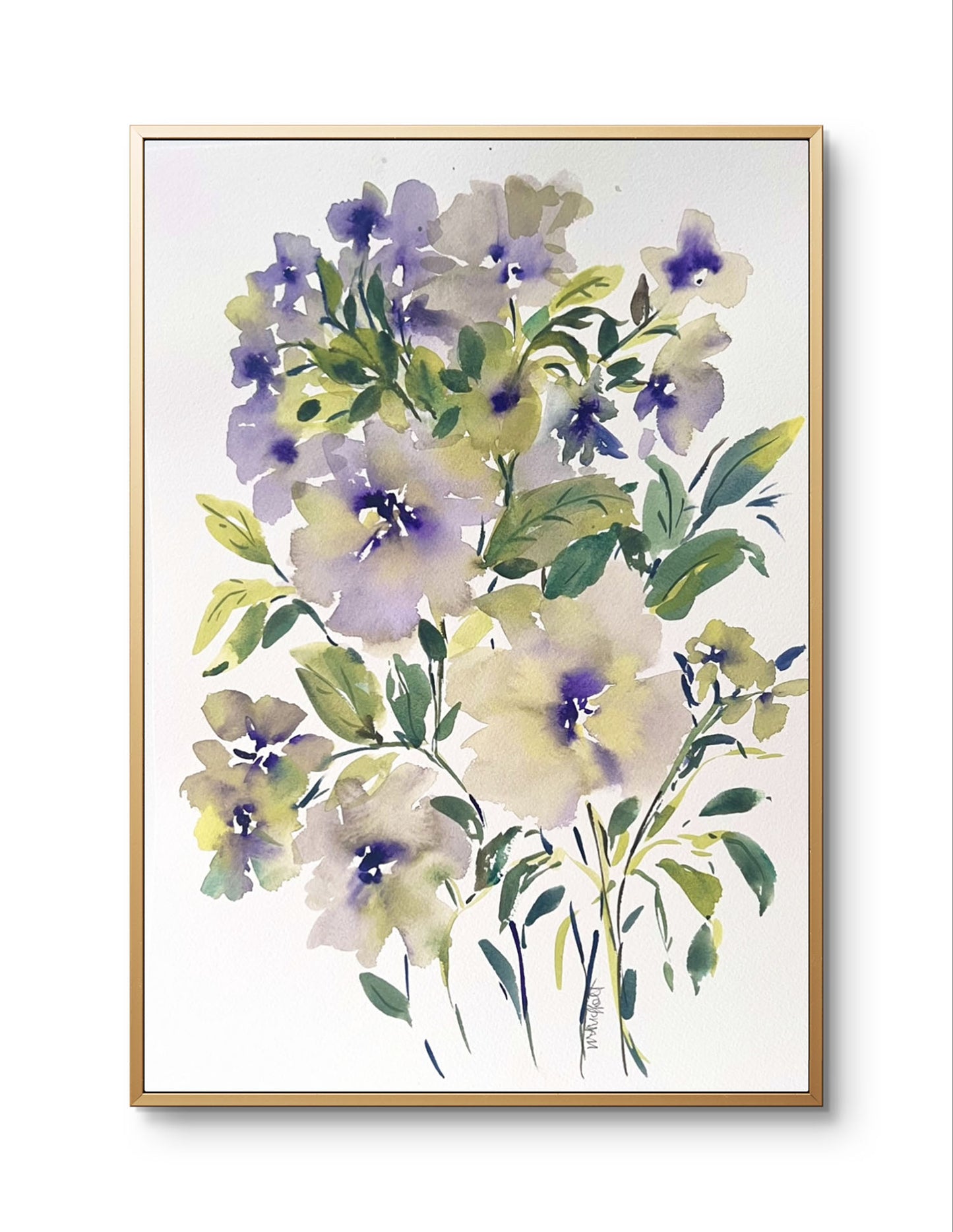 Botanical impression original watercolour, Rare Find Gift.