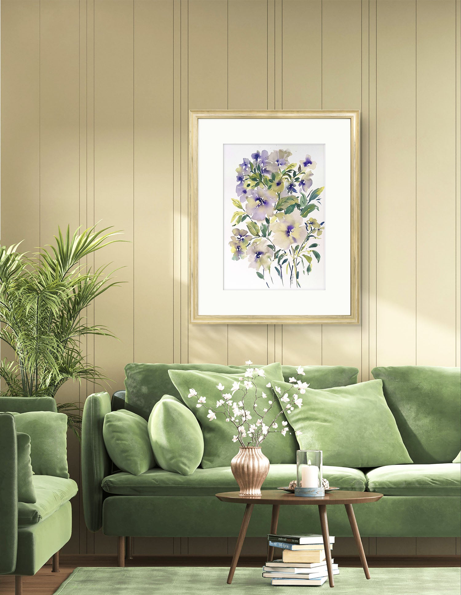 Botanical impression original watercolour, Rare Find Gift.