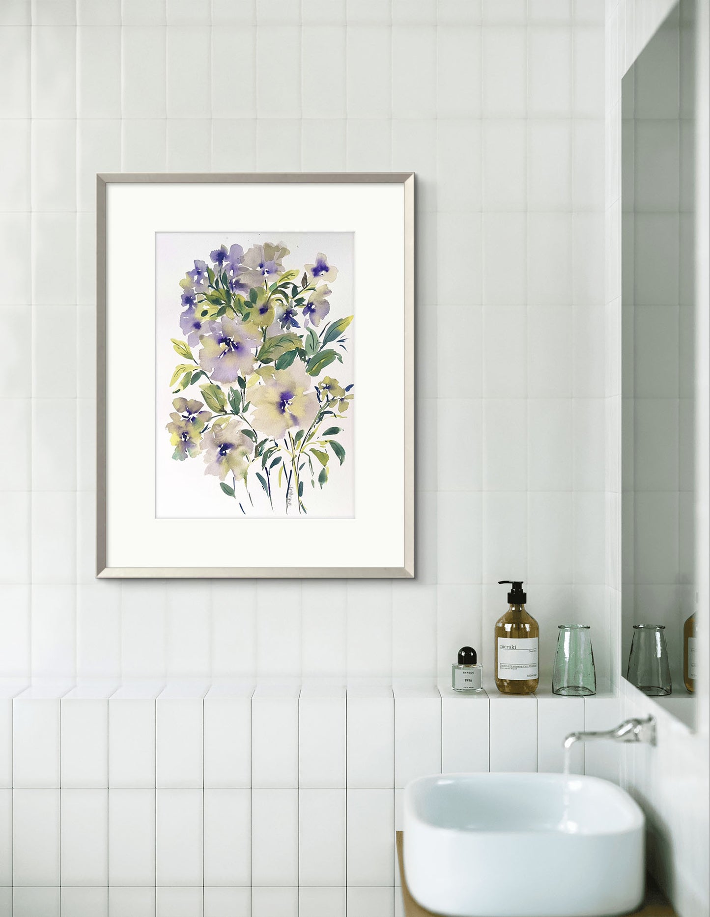 Botanical impression original watercolour, Rare Find Gift.