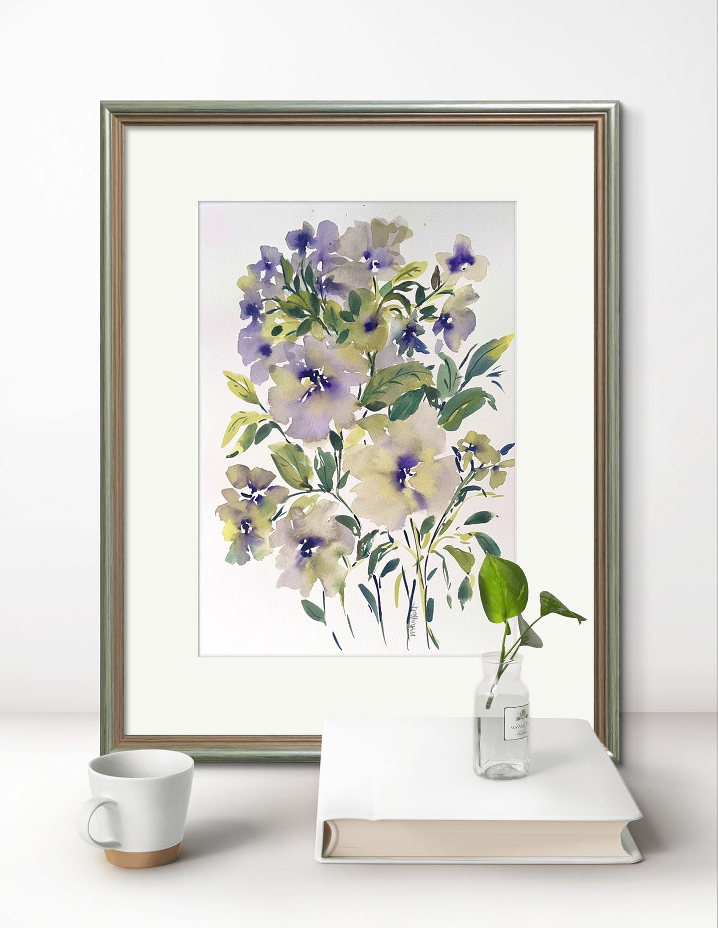 Botanical impression original watercolour, Rare Find Gift.