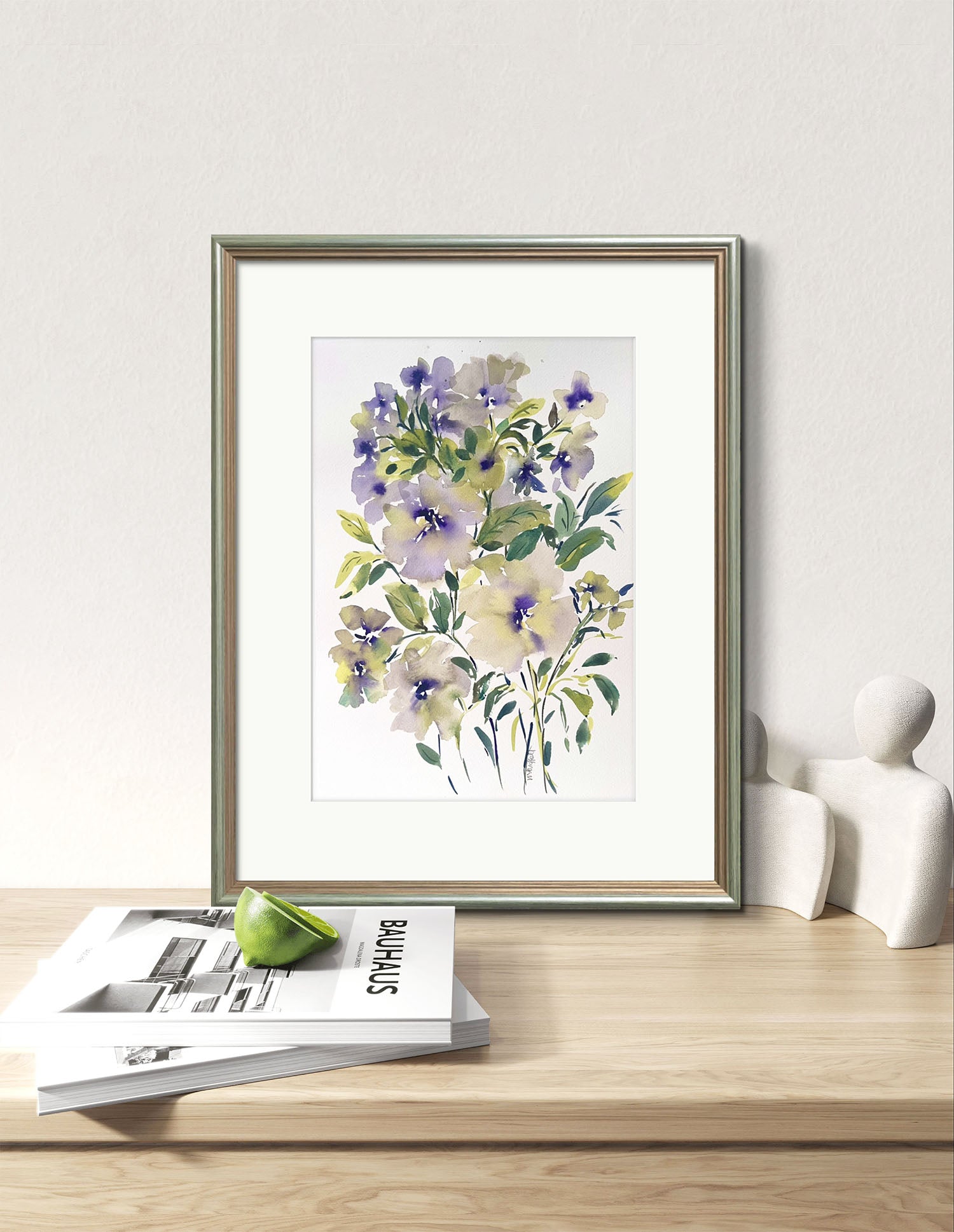 Botanical impression original watercolour, Rare Find Gift.