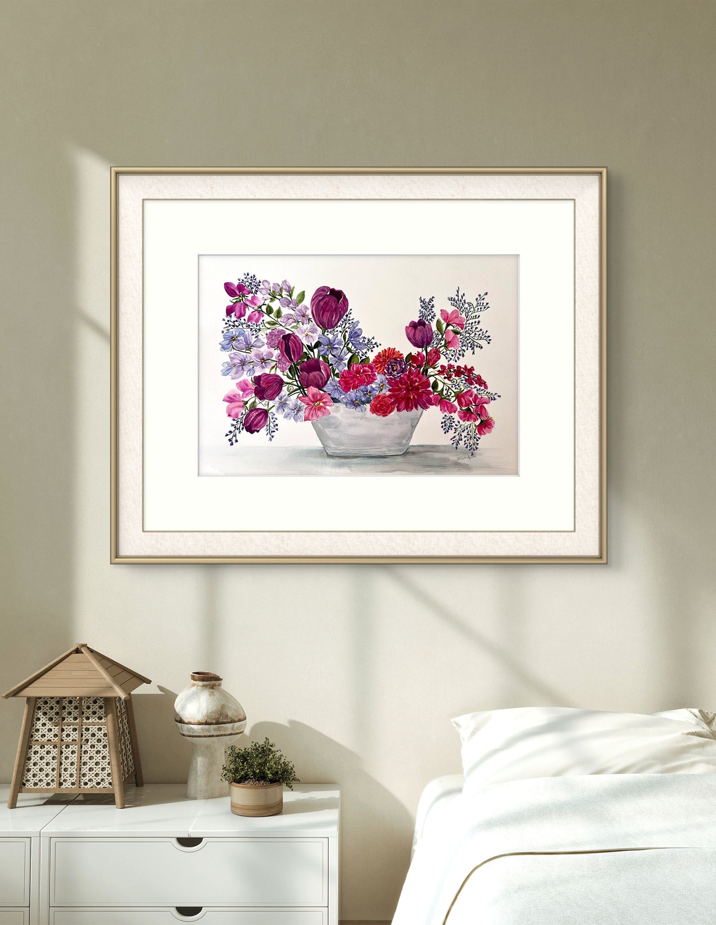 Original Watercolour Loose Floral Painting