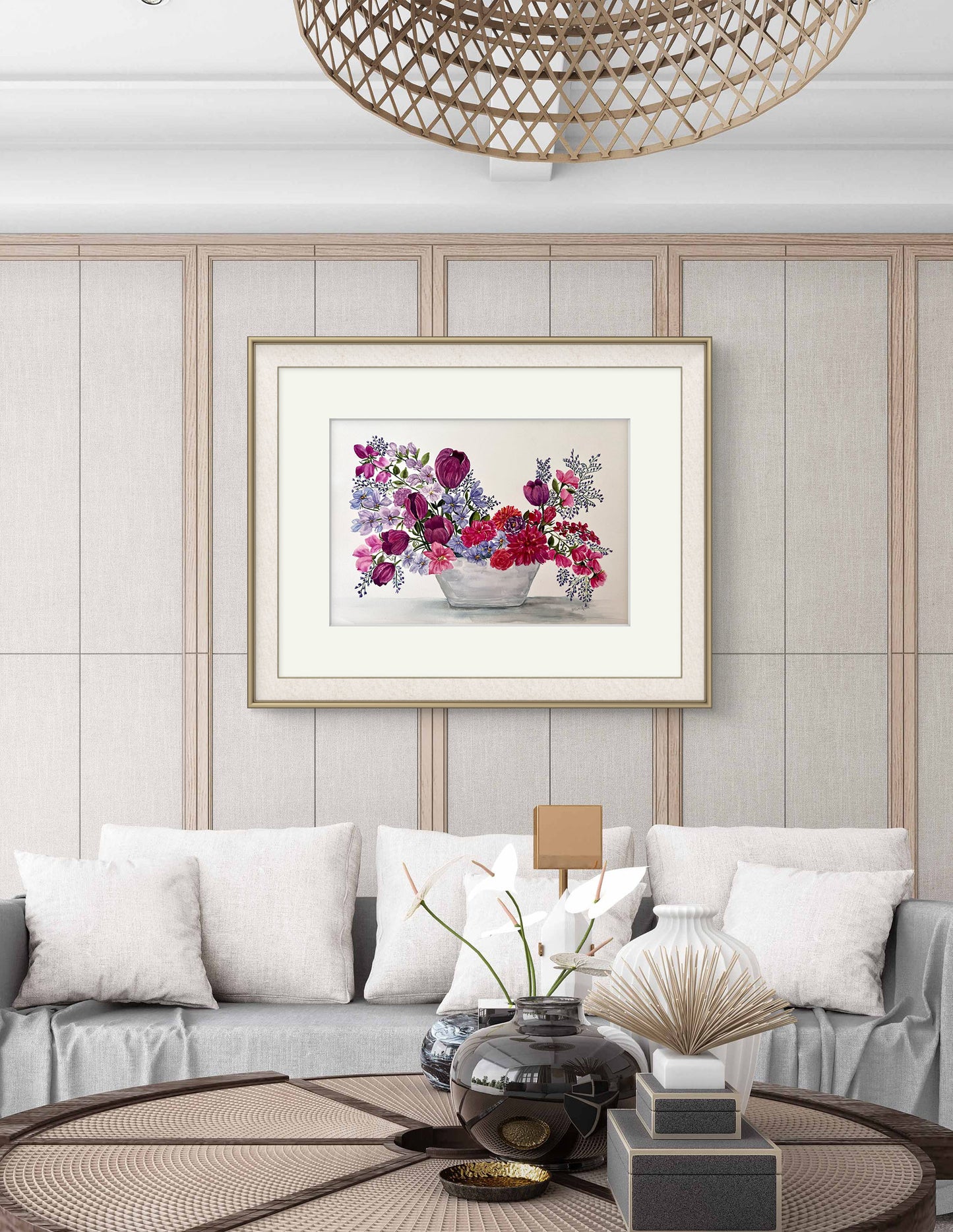 Original Watercolour Loose Floral Painting