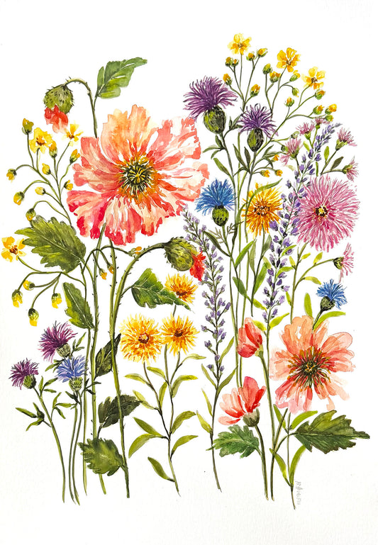 Original Watercolour Flower Painting. Enchanting Flower Watercolour.