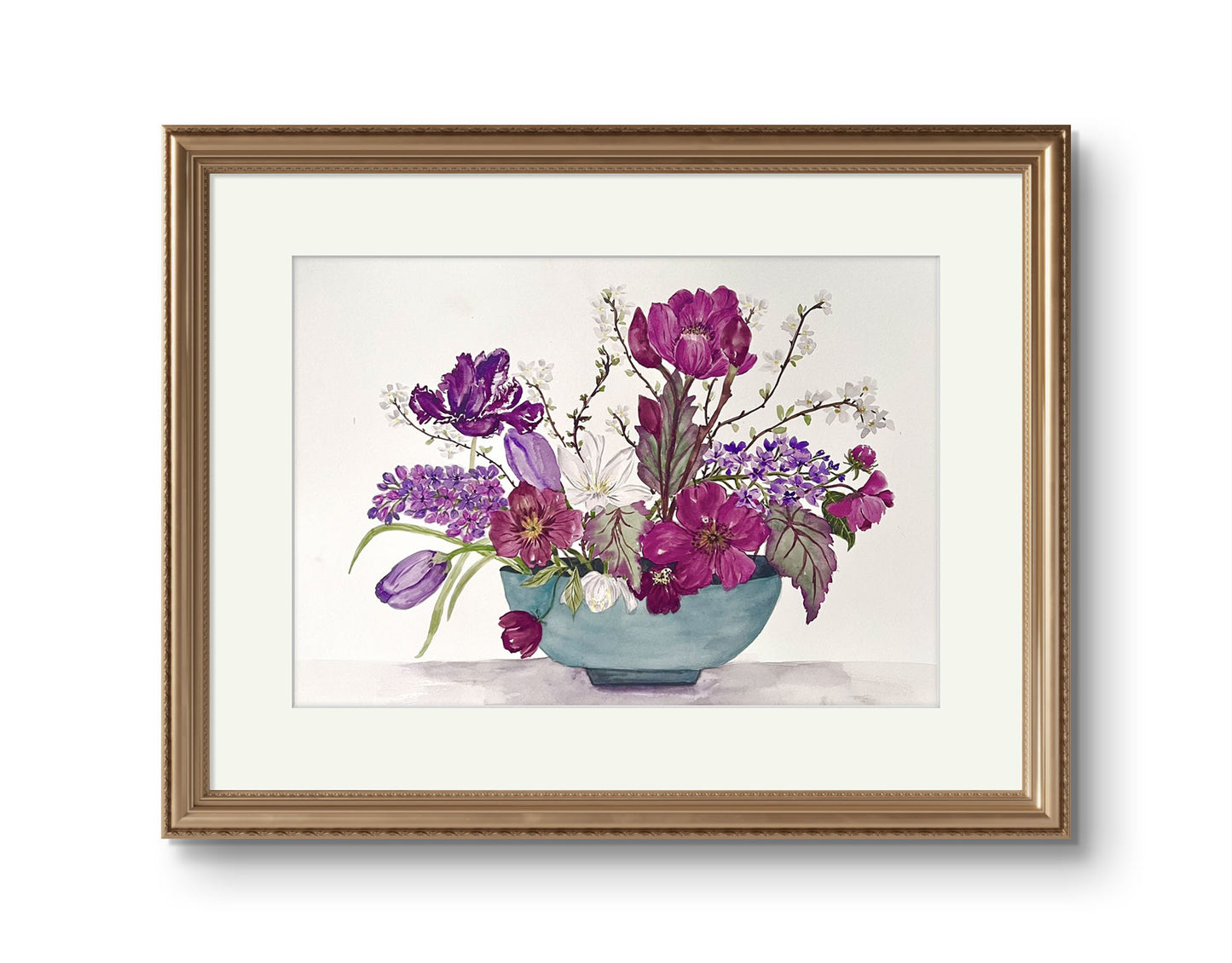 Original Watercolour  floral arrangement, A beautiful gift for someone special.