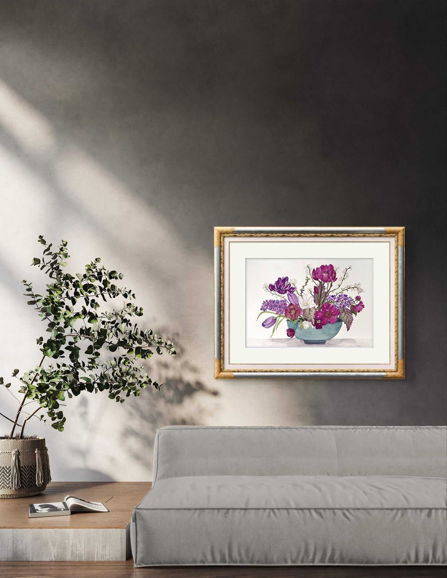 Original Flower Painting Tulips And Lilacs.