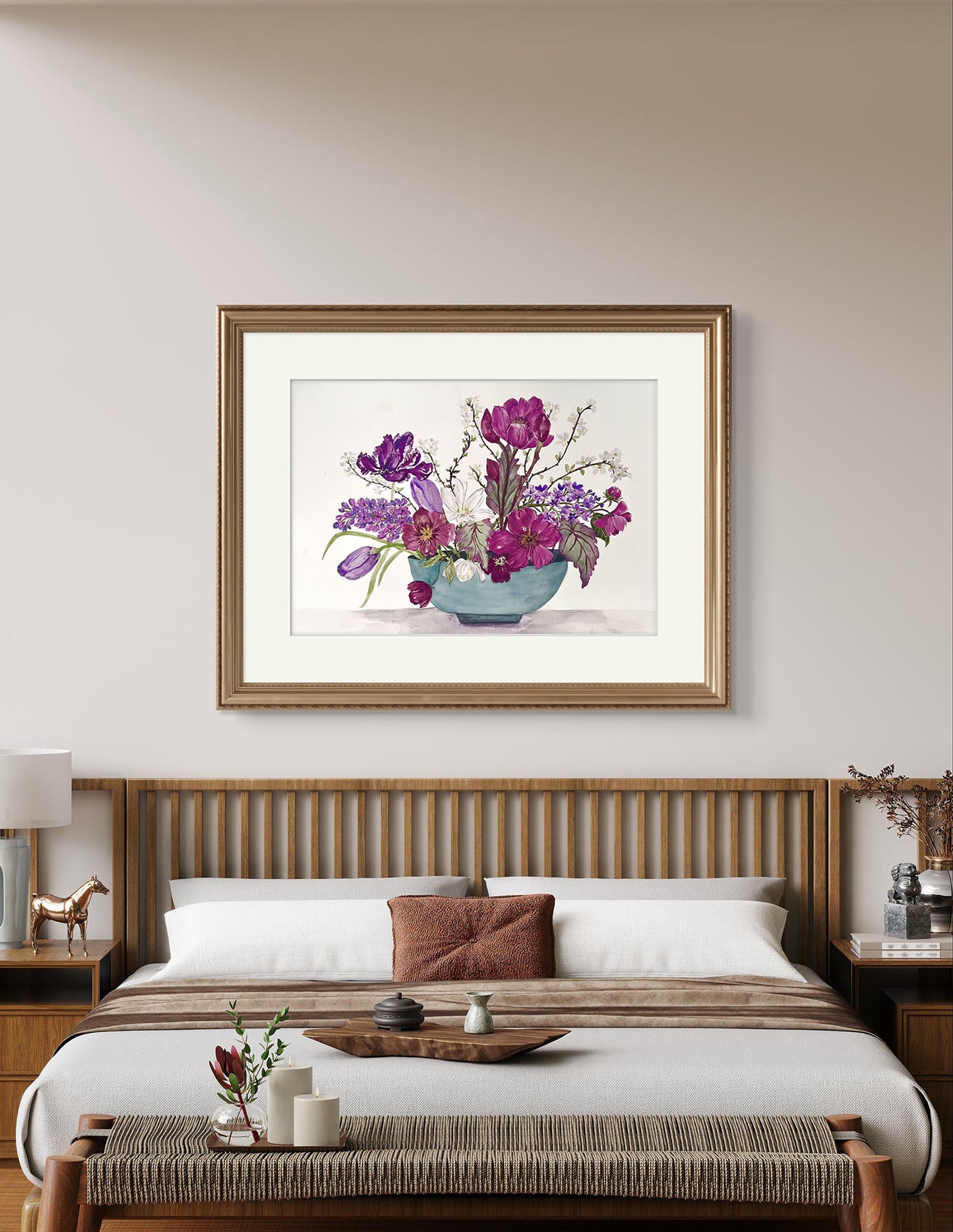 Original Watercolour  floral arrangement, A beautiful gift for someone special.