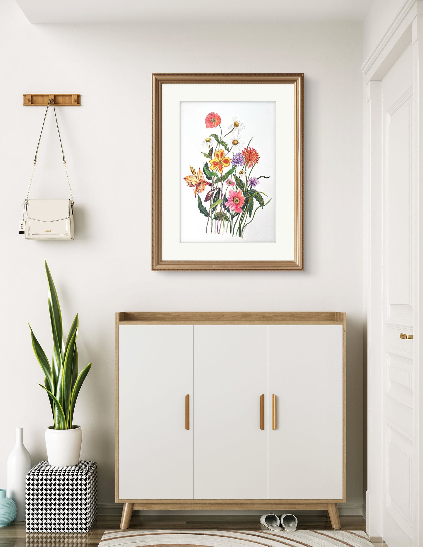 Original Flower watercolour, a charming  floral wall art. Great gift too.