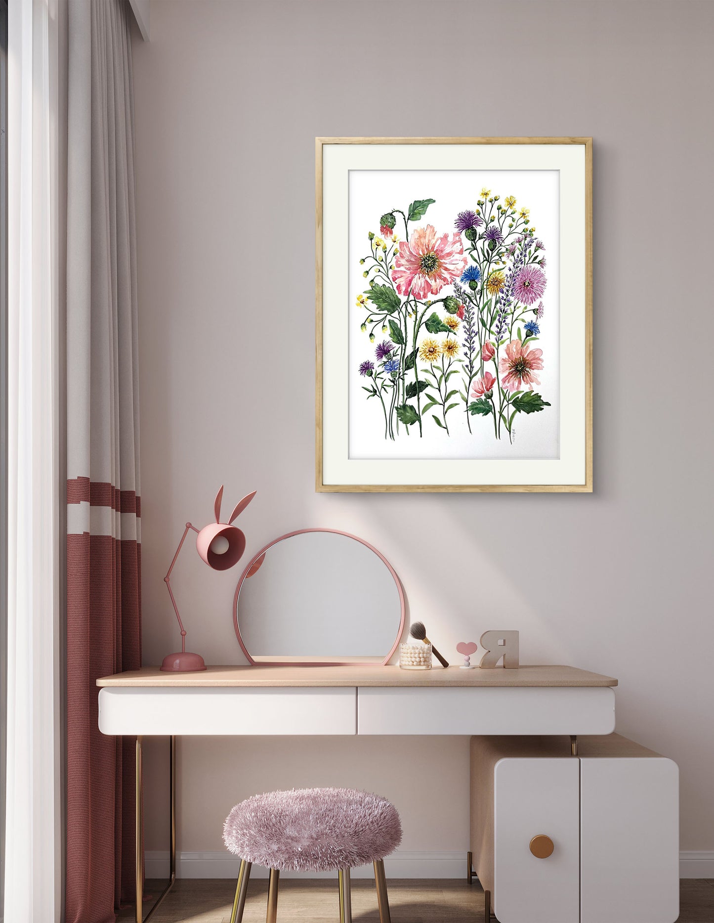 Wild Flower Original Watercolour Painting, For Art Collectors  or a Special Gift.