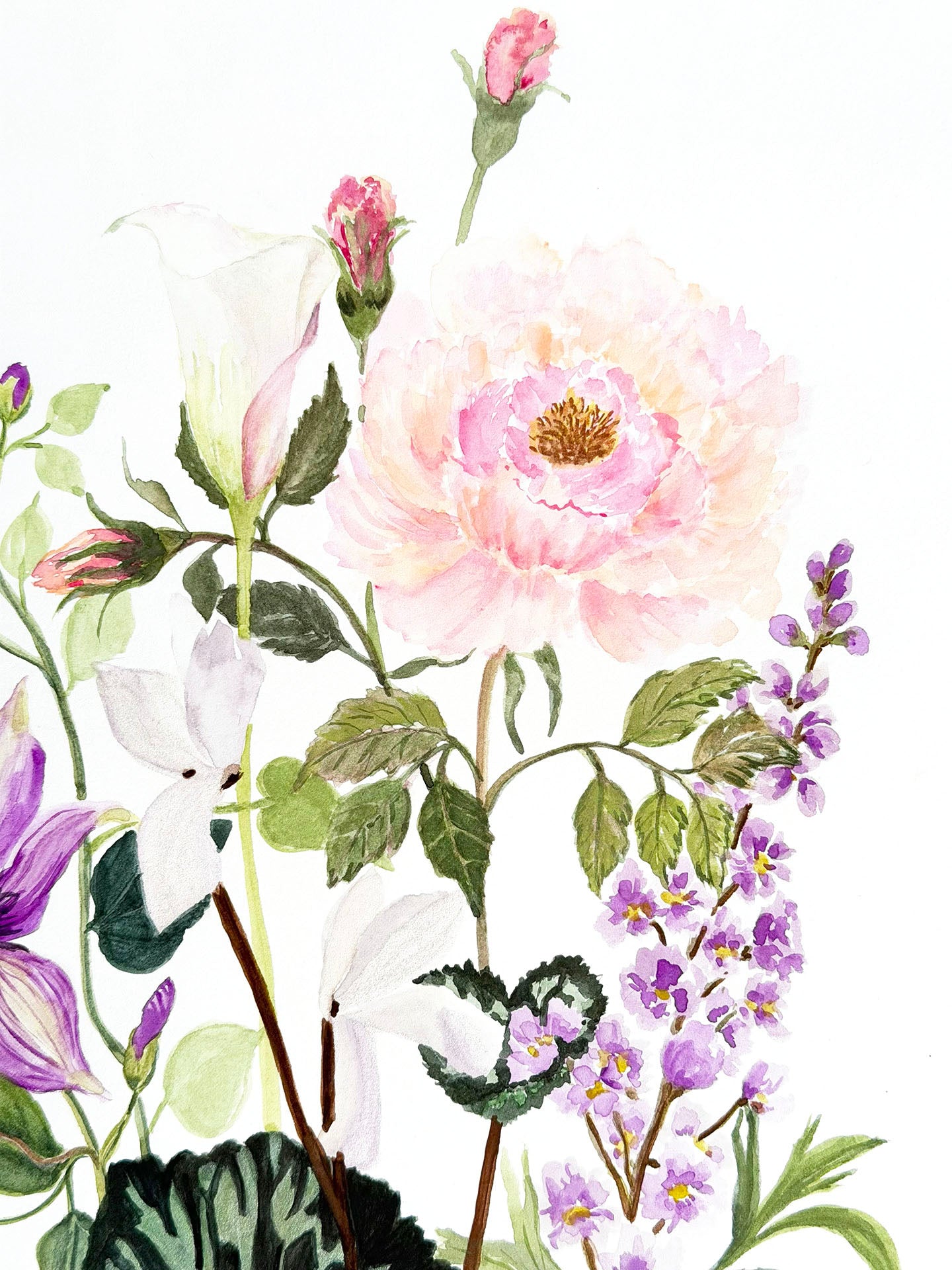 Original Floral Watercolour Painting, Petal Harmony