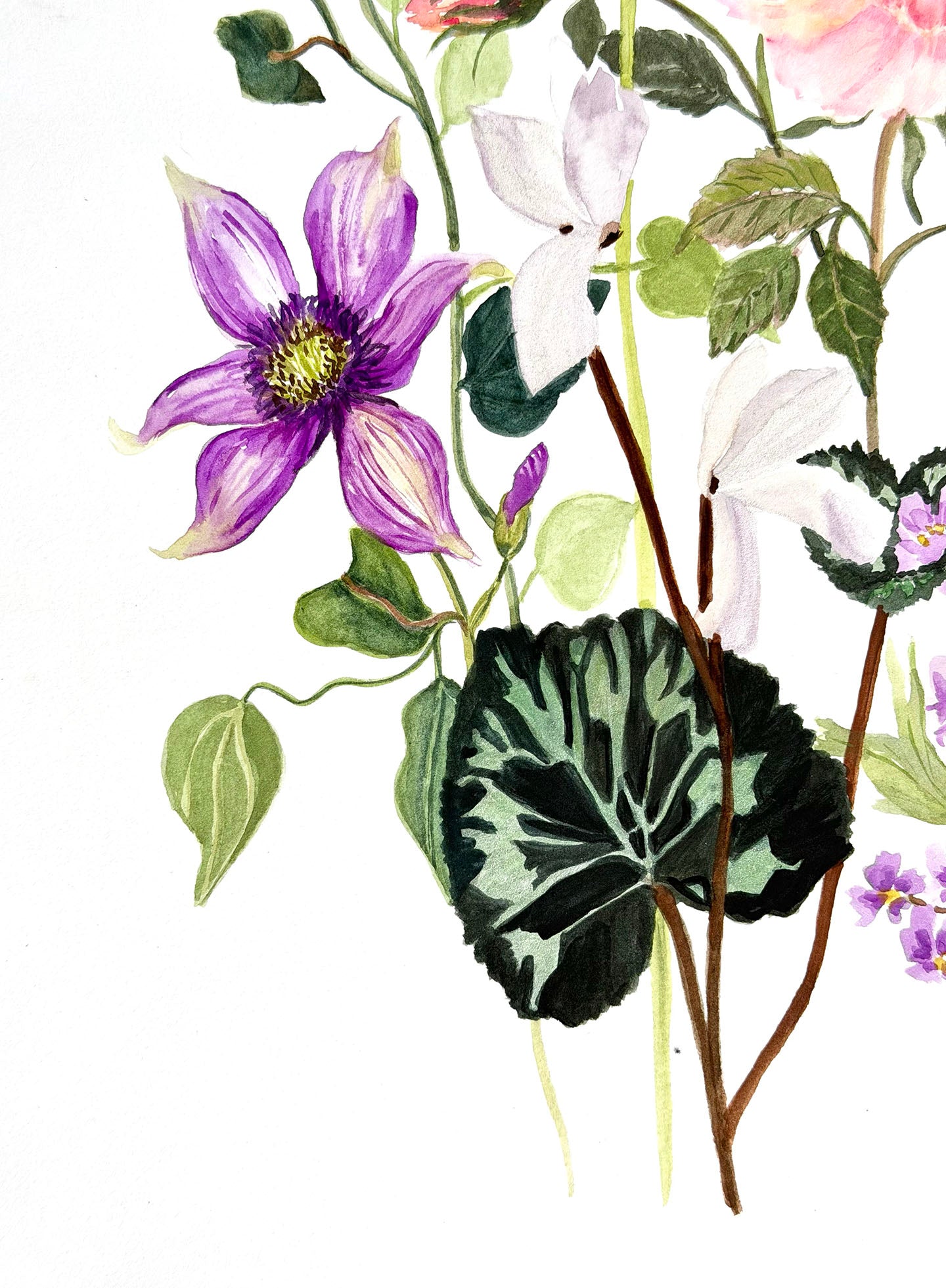 Original Floral Watercolour Painting, Petal Harmony