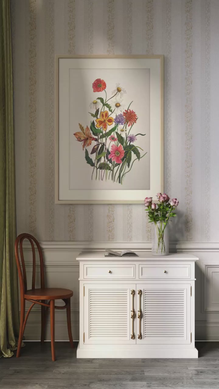 Original Flower watercolour, a charming  floral wall art. Great gift too.