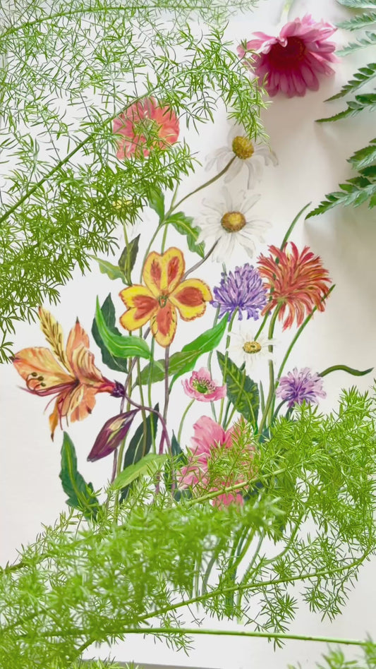 Original Watercolour Flower Painting, Blooming Beauty  Watercolour.