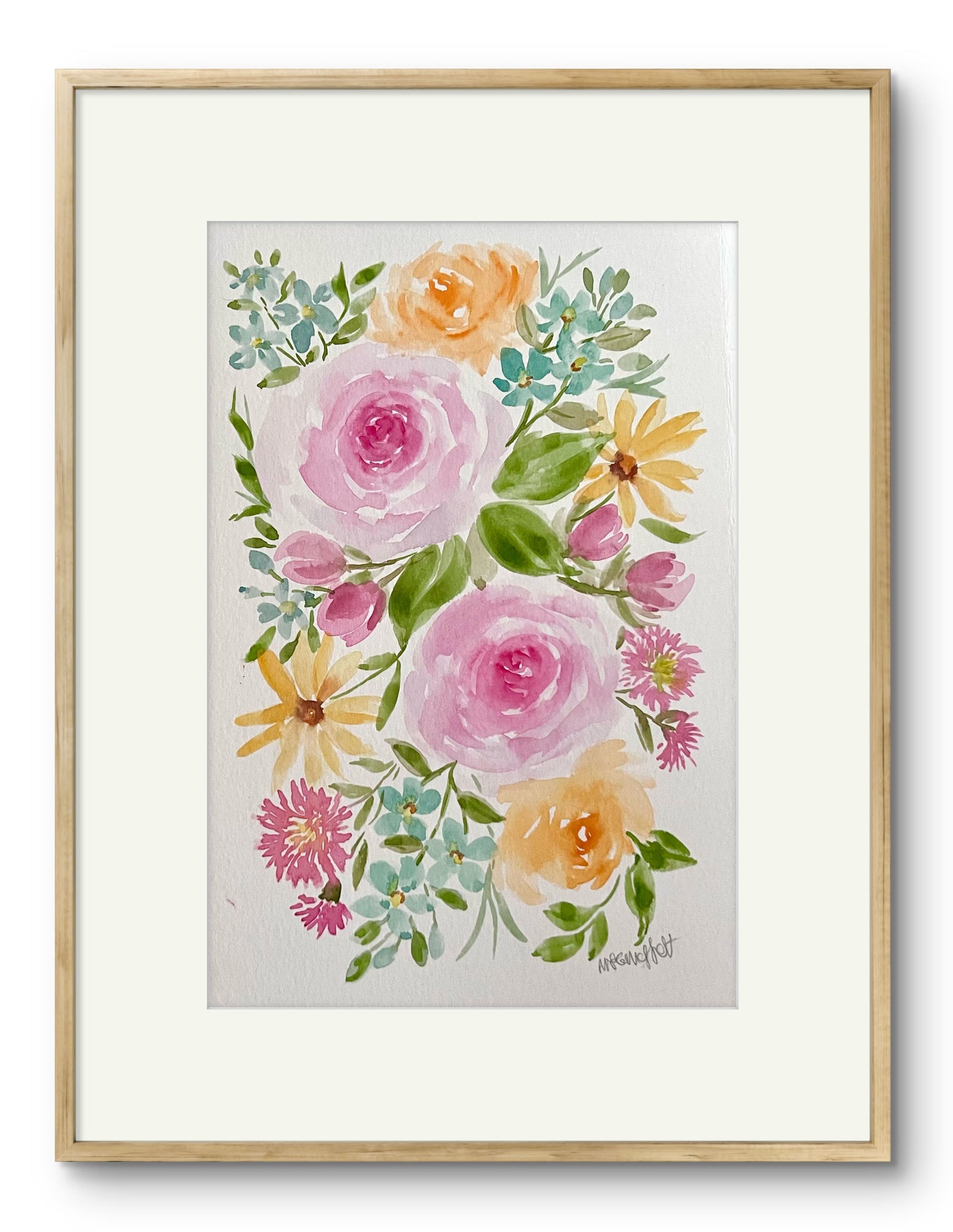 Special offer Set of 3 original watercolour floral paintings.