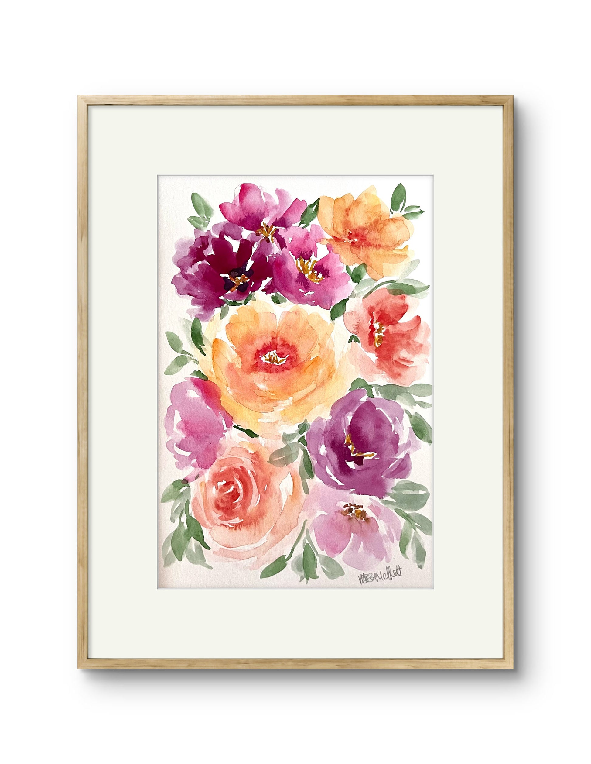 Special offer Set of 3 original watercolour floral paintings.