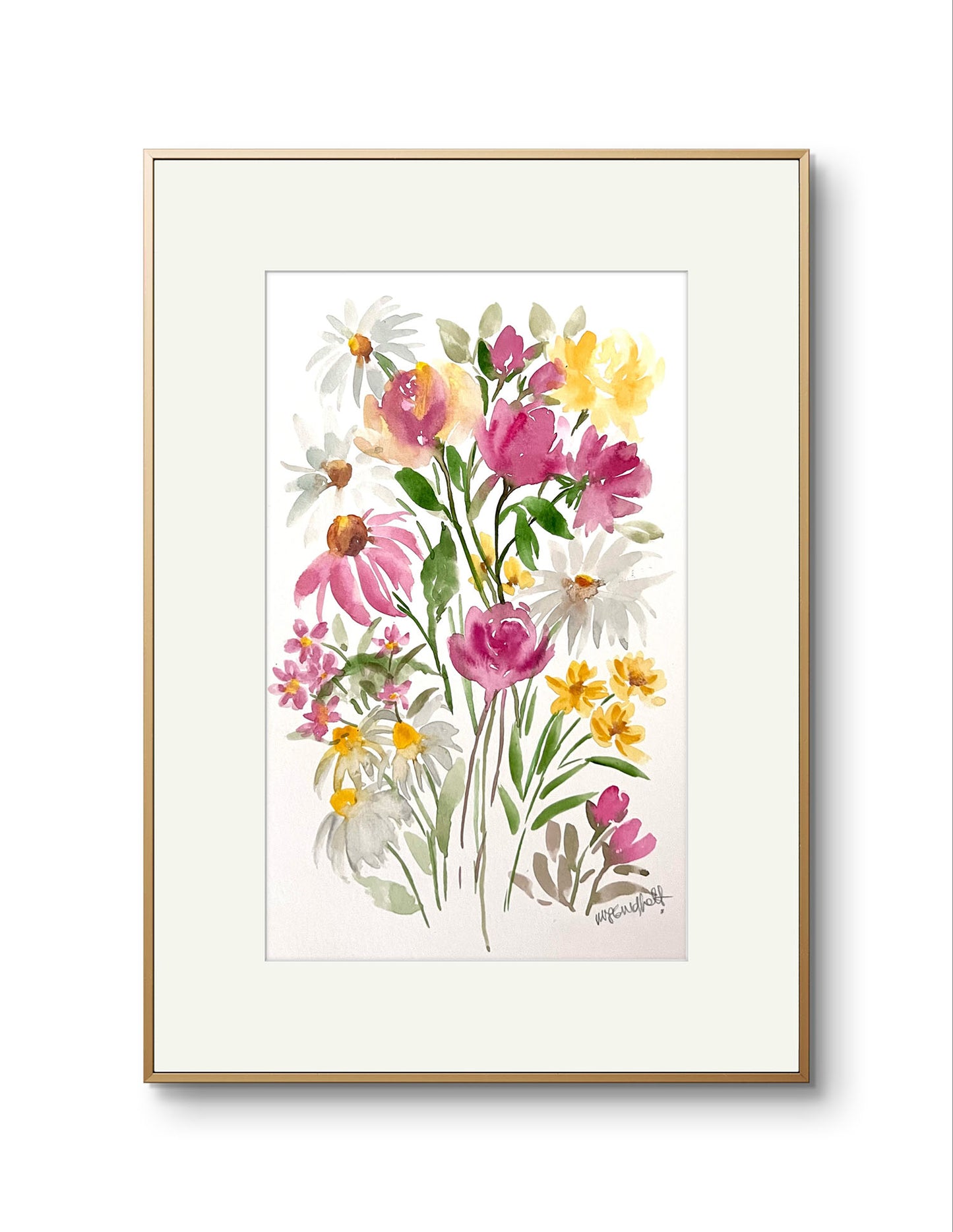 Special offer Set of 3 original watercolour floral paintings.